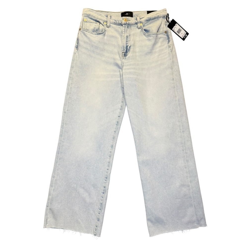 7 For All Mankind Cropped Alexa Maui Luxe Vintage Wide Leg Jeans Size 12 31‎ NWT